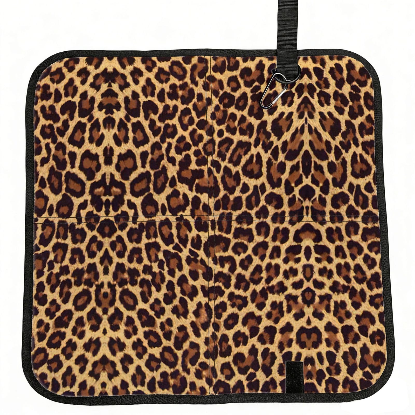 OKFSTY Leopard Patterned Wallpaper Print Fold Away Seat Cushion Portable Outdoor Pad Polyester Bleacher Bench Mat Travel Picnic Pad