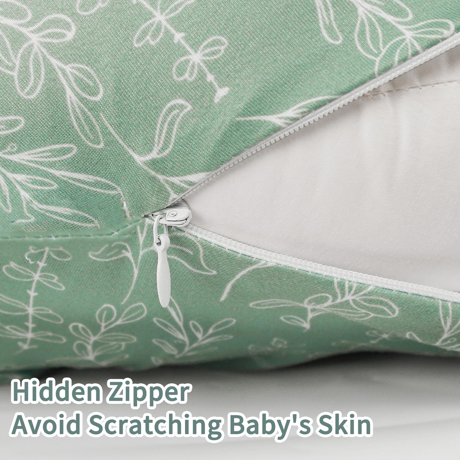 Funda de almohada de lactancia verde salvia, funda de almohada de lactancia para bebés niñas/niños, suave y cómoda, se adapta a la funda de almohada de alimentación de recién nacidos