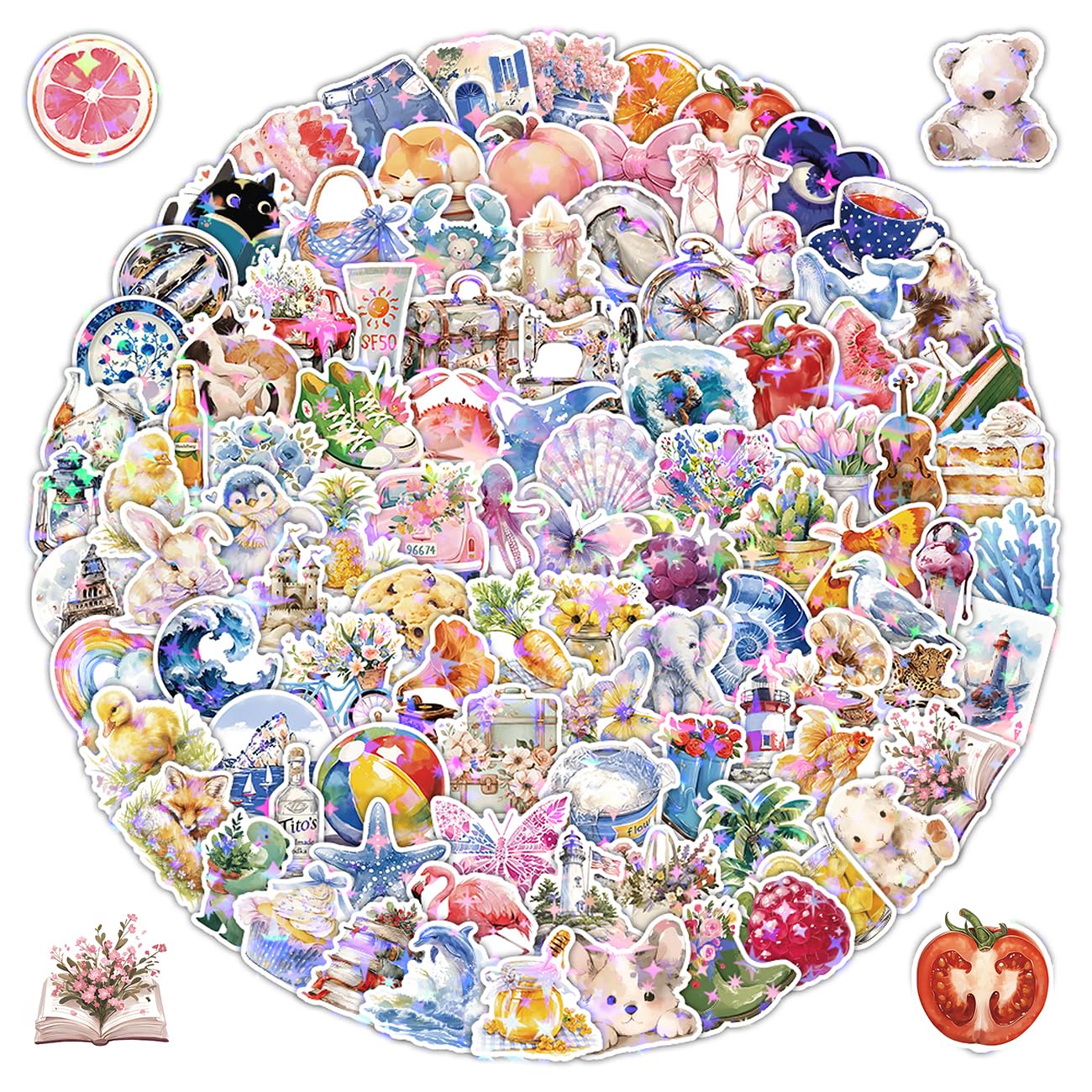 200PCS Watercolor Aesthetics Stickers