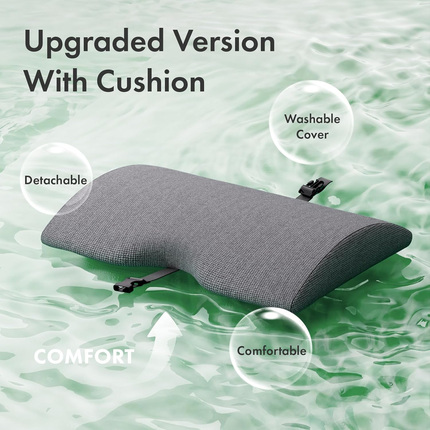 Amazer Bamboo Under Desk Footrest with Cushion 3-in-1, Reversible Ergonomic Wood Rocking Foot Rest for Under Desk at Work, Adjustable Foot Stools with Washable Cover, Desk Leg Rest for Home Office