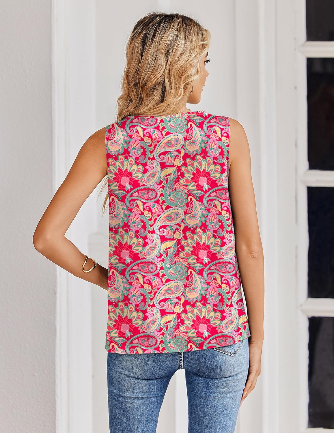 Zeagoo Women's Silk Satin Tank Tops V Neck Casual Camisoles Sleeveless Business Work Blouses Dressy Summer Shirts - Image 2