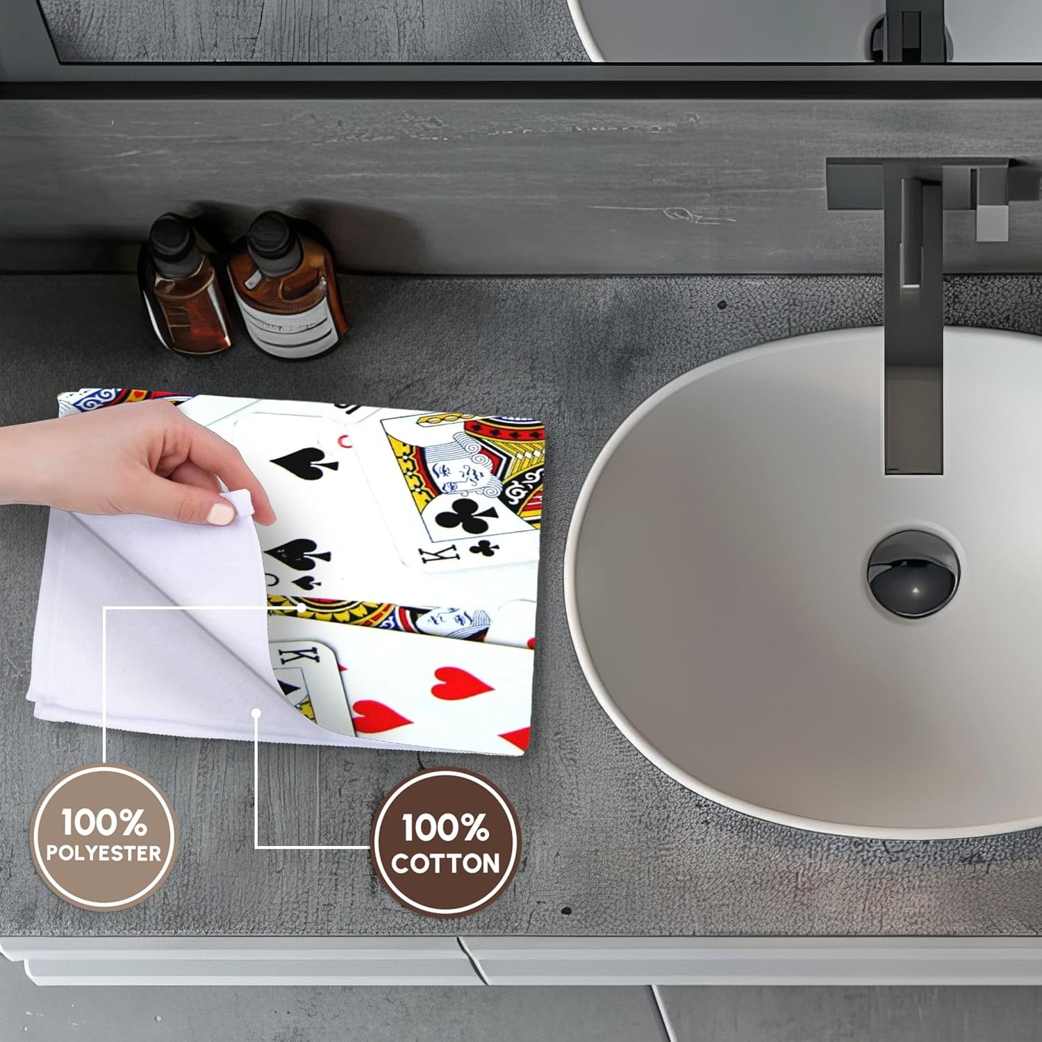 3dRose Scattered Playing Cards Photo - for Card Game Players eg Poker... - Towels (twl-112896-2)