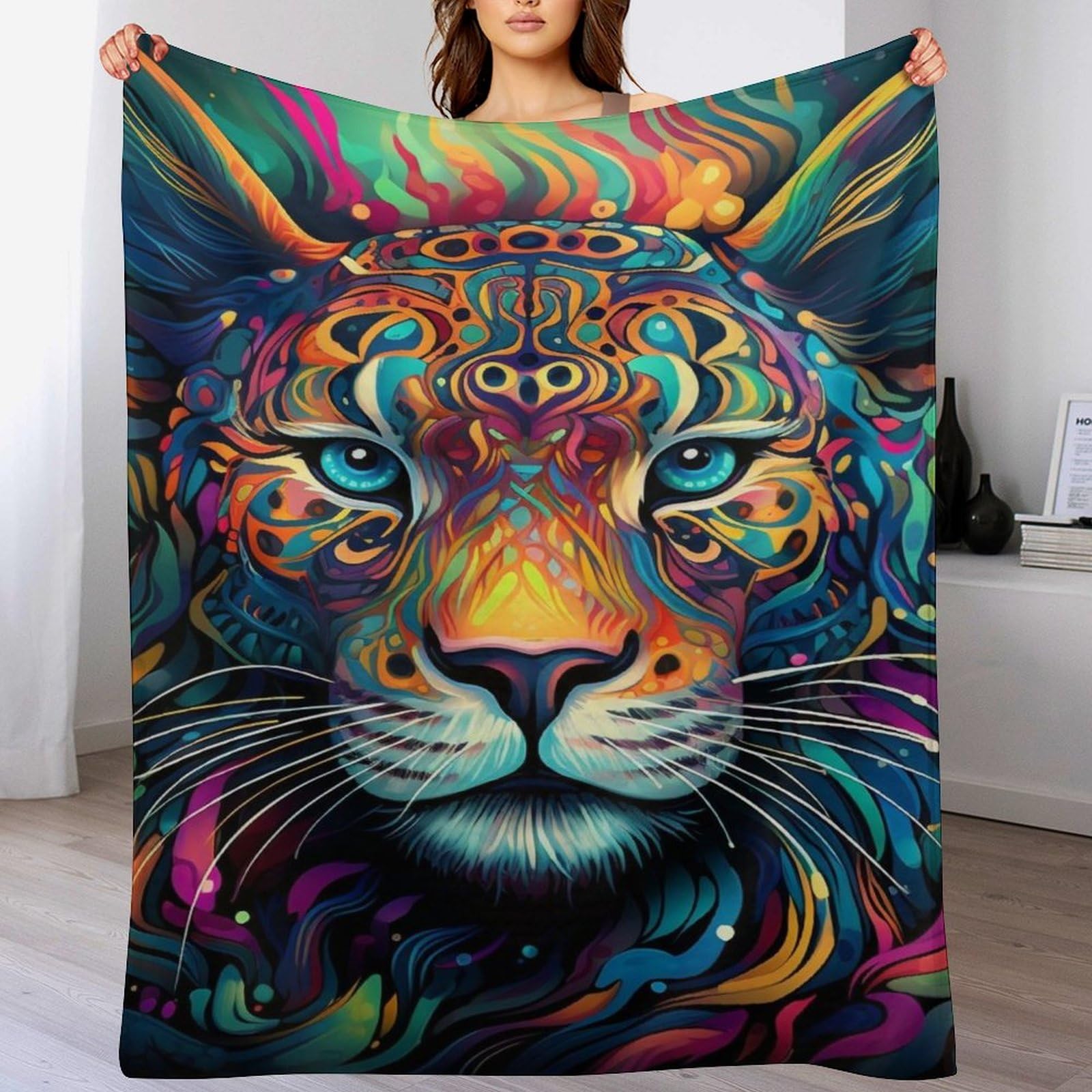 Couverture lit flannel douce léopard 180x200cm haute densité