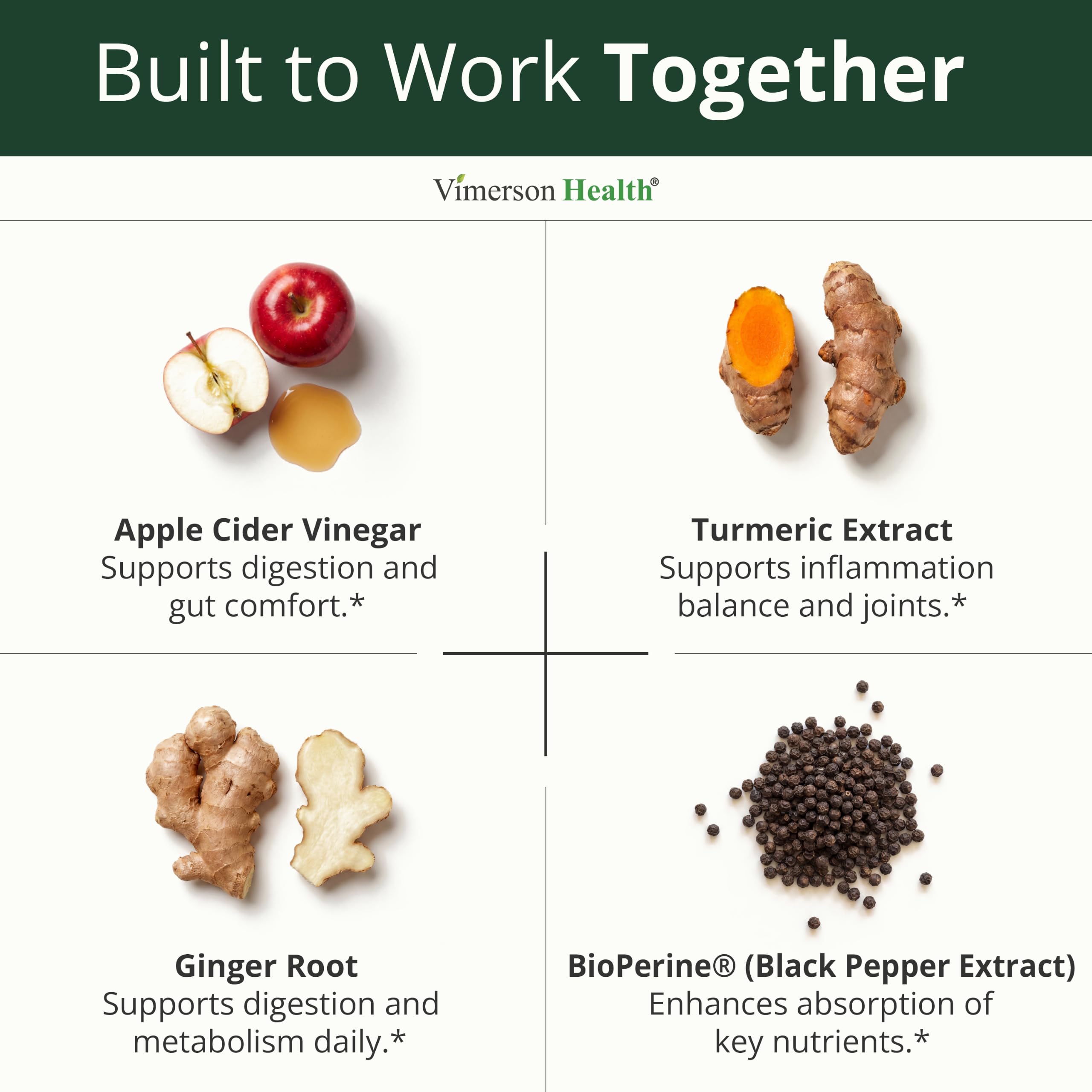 Apple Cider Vinegar Capsules with Turmeric, Ginger & BioPerine 60 Capsules — Amazon image 4