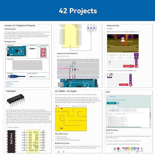Vista 2 de SunFounder El kit de proyecto de arranque más completo compatible con Arduino IDE Mega 2560 R3 Mega328 Nano Mega2560, codificación de rasguños, Kit
