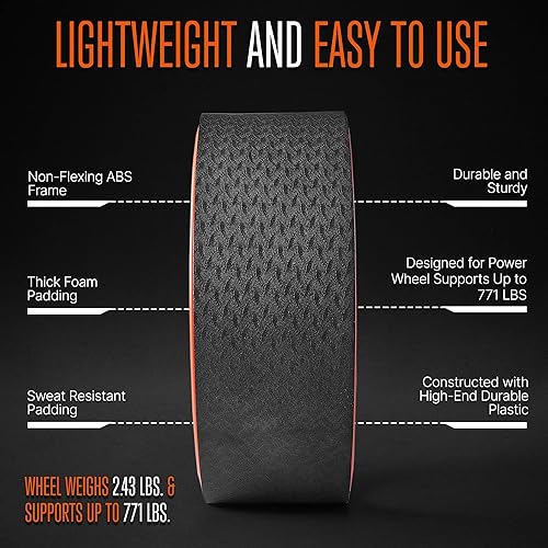 Miniatura 5 de SQUATZ Estirador de espalda de rueda de yoga, rodillo de espalda con soporte de peso de hasta 777 libras, resistente, seguro y cómodo para yoga,