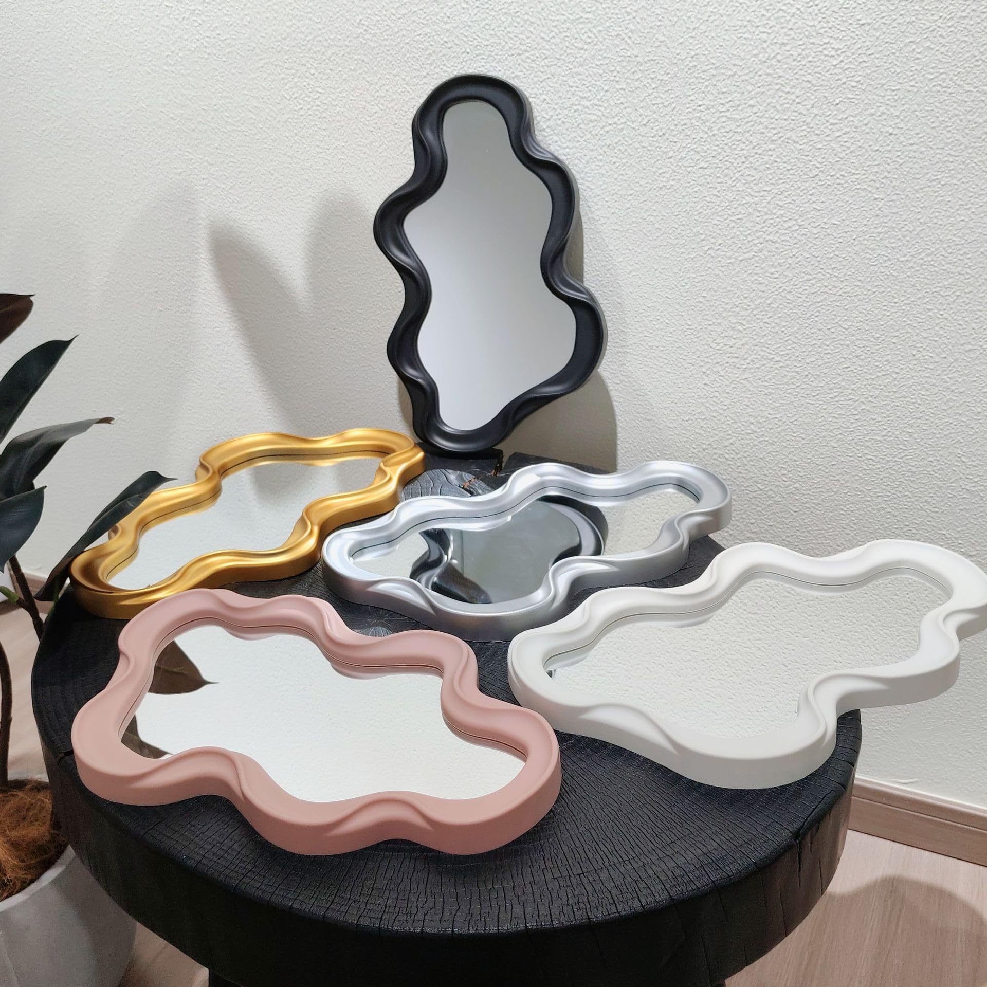 Bandeja de tocador Blanca, Bandeja de Espejo, Organizador de Perfume de joyería Bandeja de Borde, Bandeja de Maquillaje Ovalada Bandeja de exhibición para tocador, tocador, Dormitorio