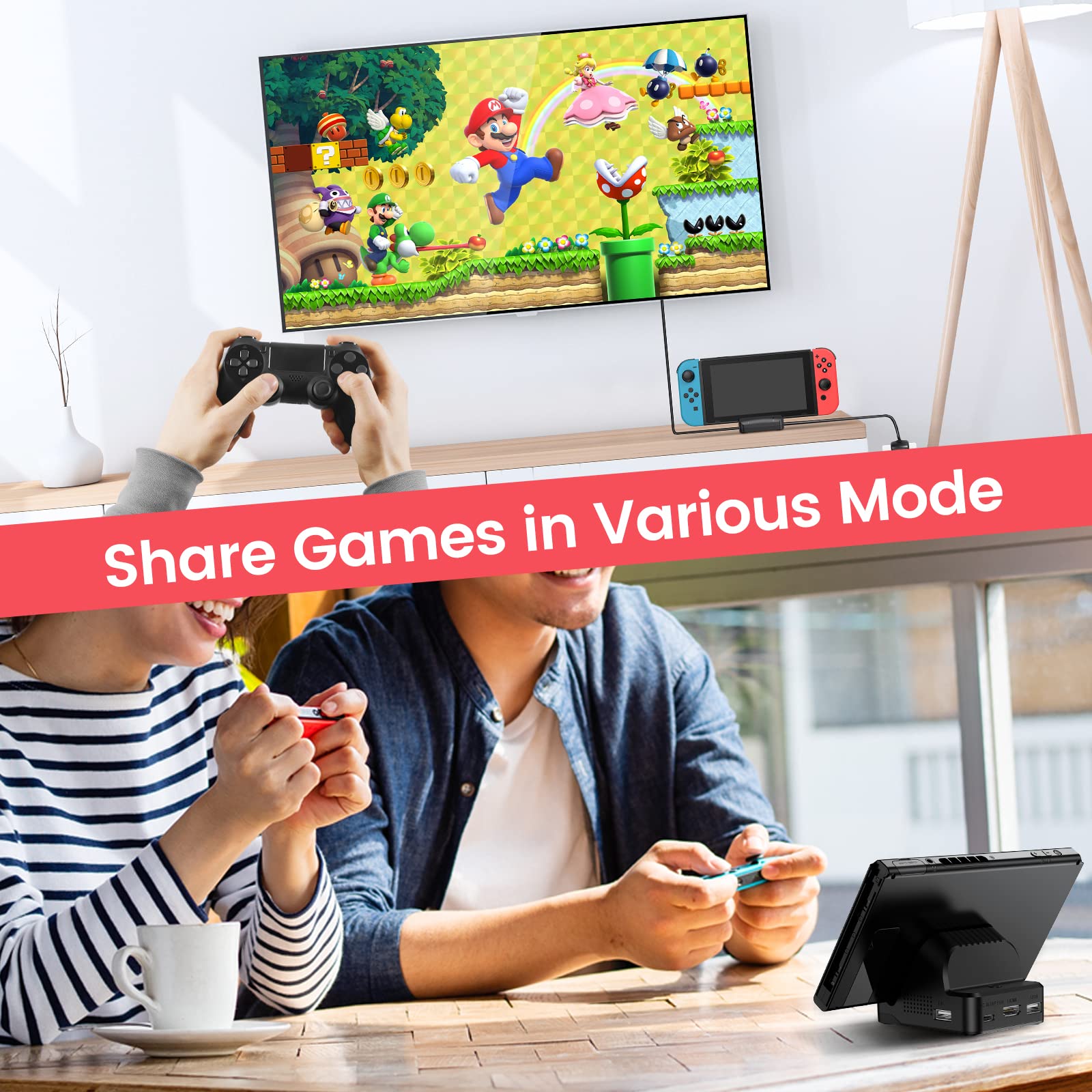 Younik Dock TV con per Switch Dock Portatile per NS Switch/Switch OLED, Docking Station per Switch, Ventole di Raffreddamento e Porta USB 3.0