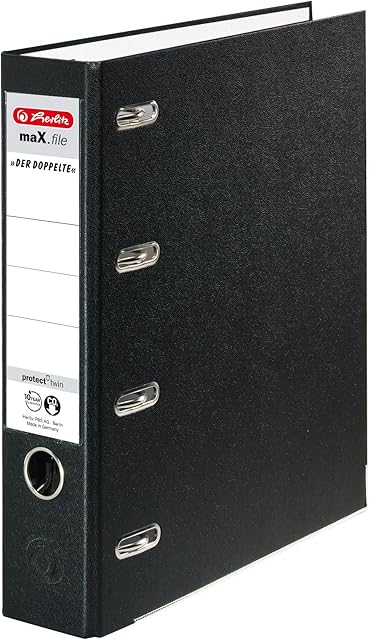 Herlitz max.File Protect A4 Double-Lever Arch File - Black