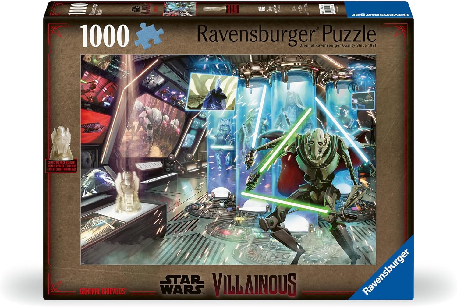 Ravensburger Star Wars Villainous: General Grievous and Figurine 1000 Piece Jigsaw Puzzle for Adults - 12001123 - Handcrafted Tooling, Made in Germany, Every Piece Fits Together Perfectly
