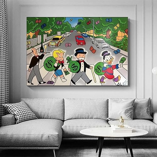 Miniatura 3 de CJQ ALEC-Monopolys - Póster de arte en lienzo con diseño de cebra con diseño de cebra y arte de pared, póster moderno para decoración de dormitorio