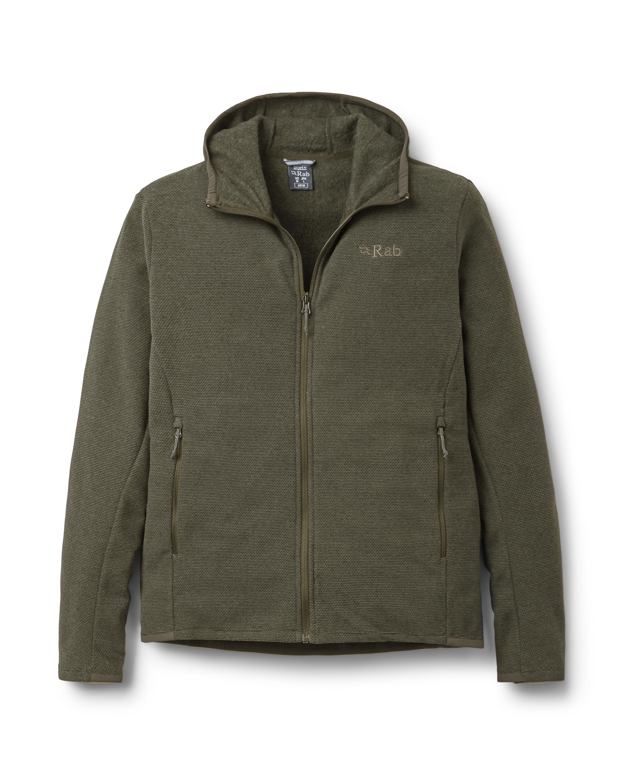Rab Men's Stavel Hoody - Warm Midweight Fleece Jacket for Hiking, Climbing, & Skiing - Army - Large