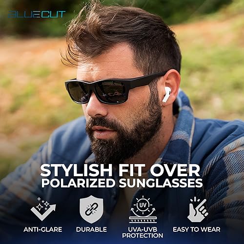 Miniatura 2 de BLUE CUT Se ajustan sobre gafas de sol polarizadas con clip para conducir sobre las gafas, gafas de sol con escudo solar sobre gafas graduadas