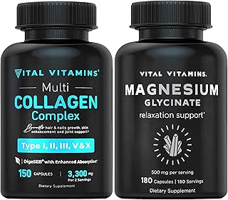 Vital Vitamins Multi Collagen Capsules + Magnesium Glycinate Capsules