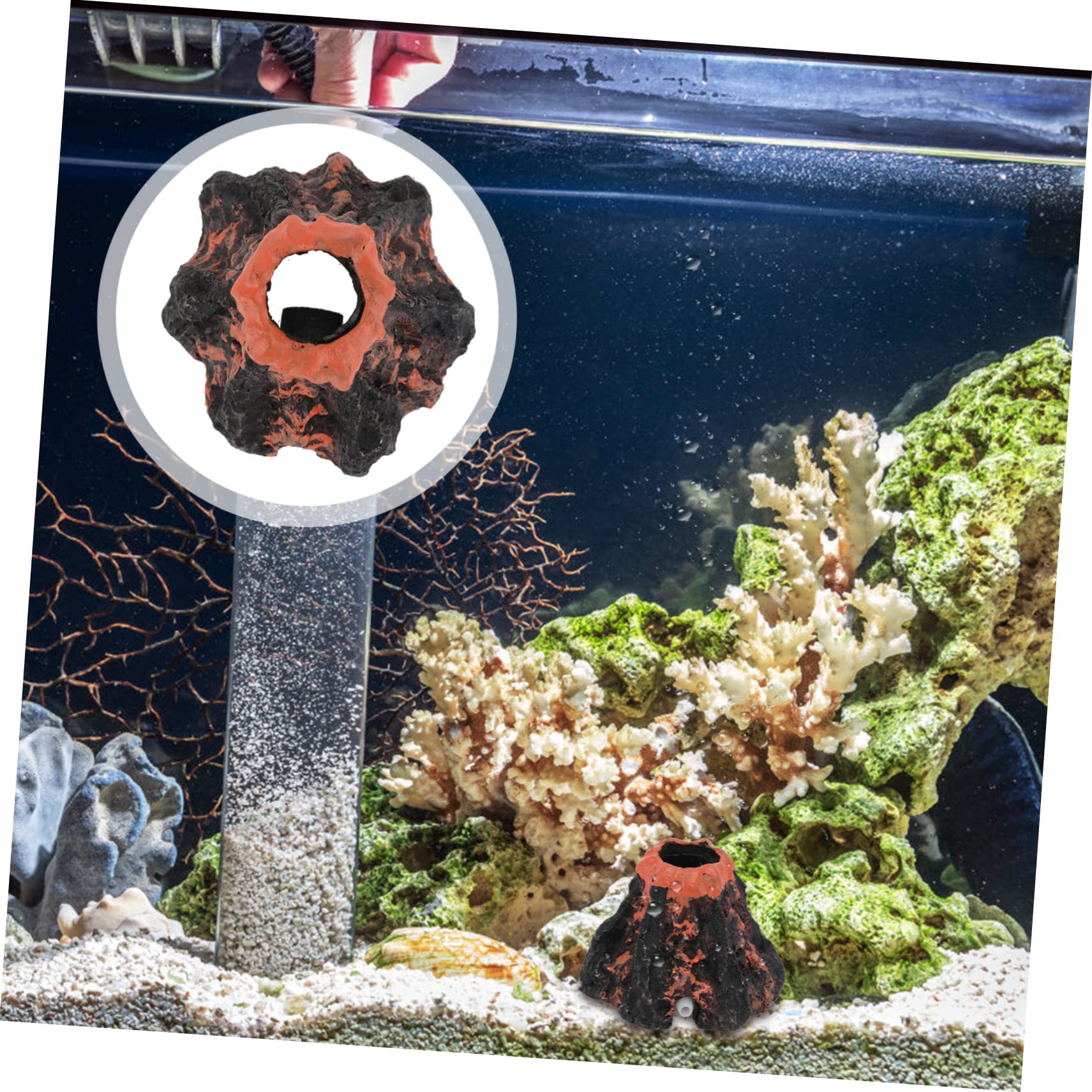 Sosoport 3sets Vulkanischen Aquarium Dekoration Realistische Harz Aquarium Ornament Unterwasser Landschaft Schmuck 2 Stücke * 3