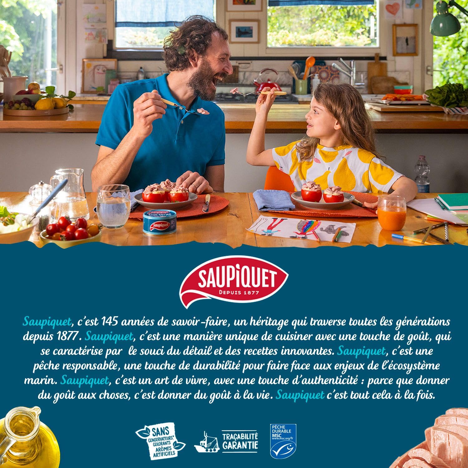 SAUPIQUET - Miettes de Thon à la Tomate - À Consommer Chaud ou Froid - Issues d'une Pêche Traçabilité Garantie - 24 Conserves (160 g)