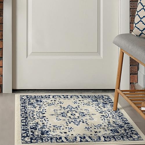 Vista 141 de Antep Rugs - Alfombra oriental de 5 x 7 con medallón tradicional para interior Siesta (beige crema, 5 pies 3 pulgadas x 7 pies)