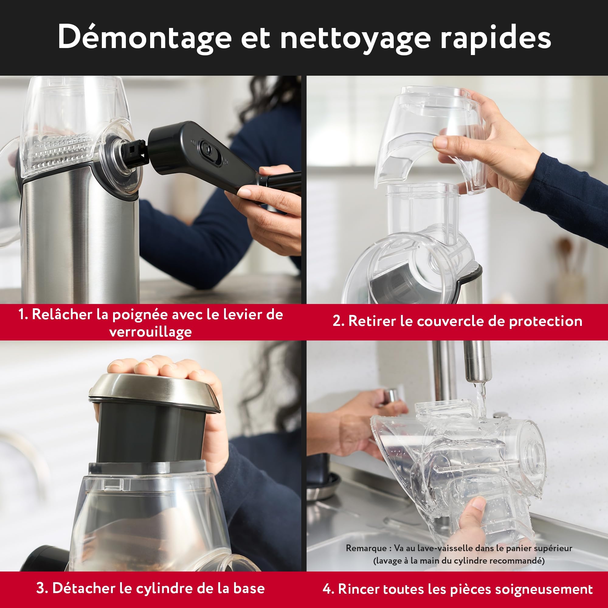 Râpe à fromage - Inox Coupe Legumes Manuelle avec 3 Lames de Tambour Détachables - Rapide et Facile - Base Antidérapante - Rapeuse de Cuisine pour Légumes Fromage Concombre Carotte Noix