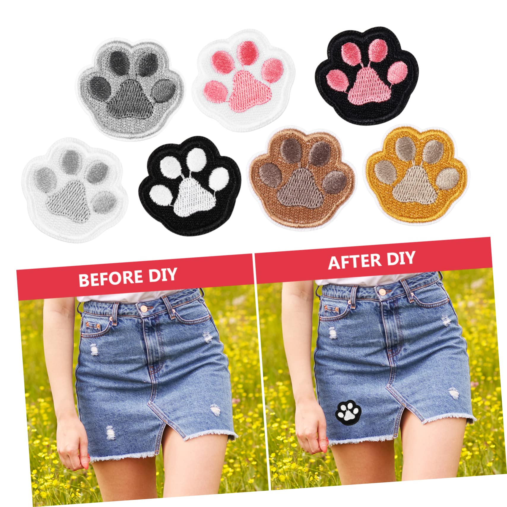 TEHAUX 98pièces Patch Autocollant Broderie Motif Patte De Chien Pour Vêtements Sacs Chapeaux Pour Diy Et Rénovation De Jeans