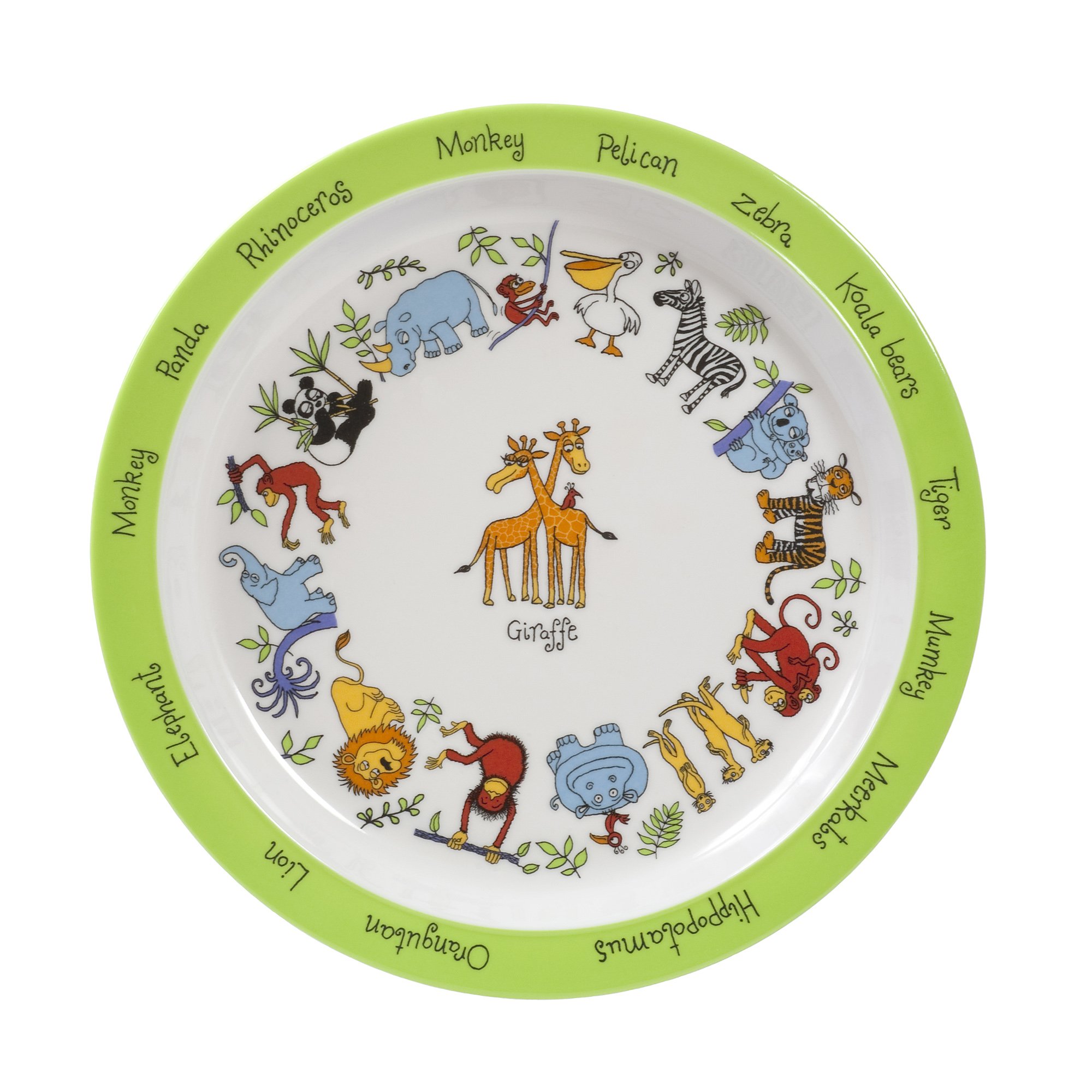 Tyrrell Katz Kids Jungle Printed Plate in Melamine - Dishwasher Safe Children's Outdoor Dining Everyday Tableware - 21.5 cm โ image 1