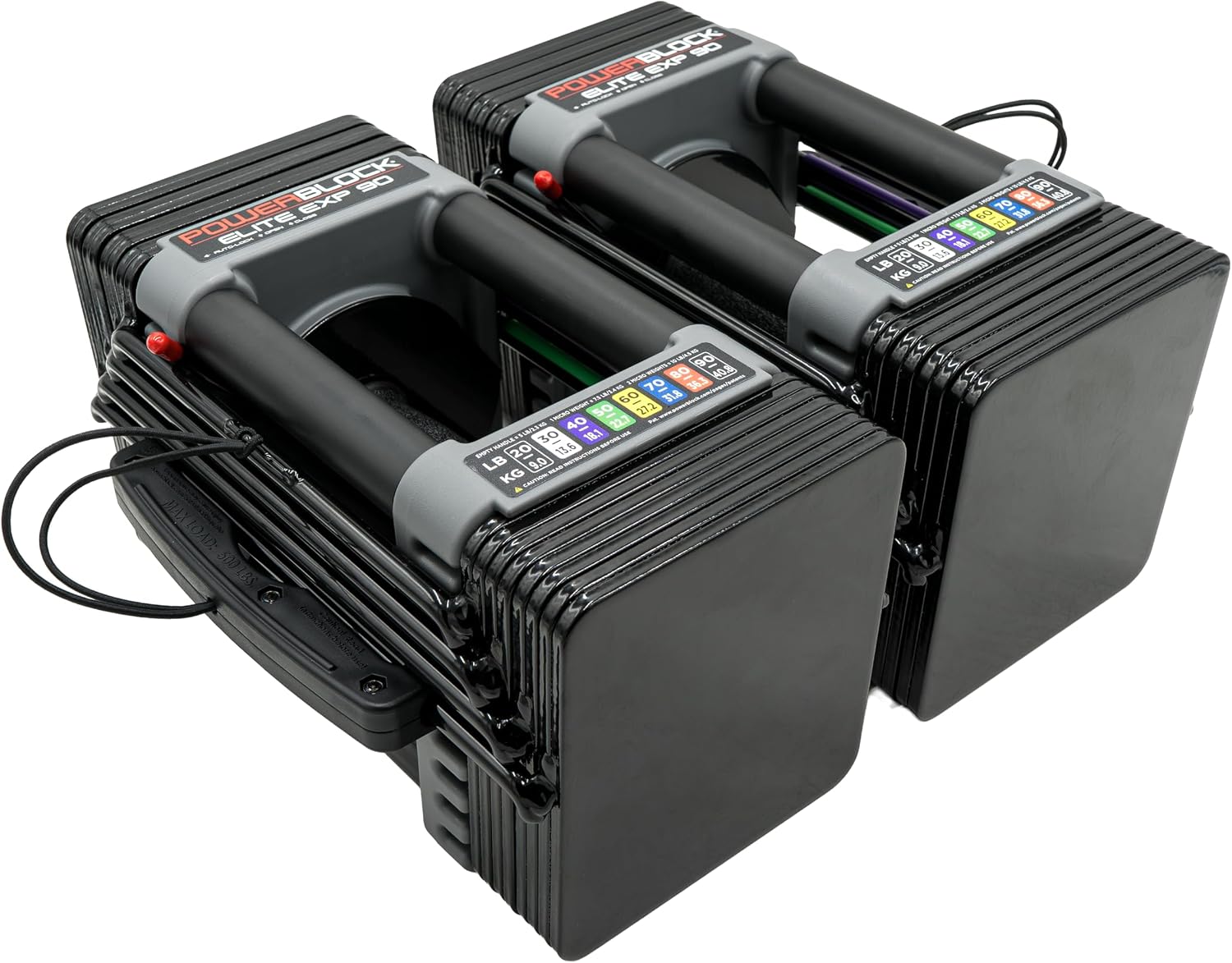 PowerBlock Elite EXP Adjustable Dumbbells, Sold in Pairs, Stage 1, 5-50 lb. | Expandable to 90 lbs per hand with Stage 2 and 3 kits which are sold separately
