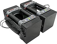 PowerBlock Elite EXP Stage 1 Adjustable Dumbbells (5-50 lbs Pair) - Expandable to 90 lbs, Compact Durable Home Gym Set