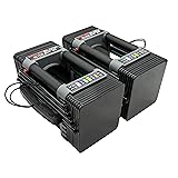 PowerBlock Elite EXP Adjustable Dumbbells, Sold in Pairs, Stage 1, 5-50 lb. Dumbbells, Durable Steel Build, Innovative Workout Equipment, All-in-One Dumbbells, Expandable with Expansion Kits