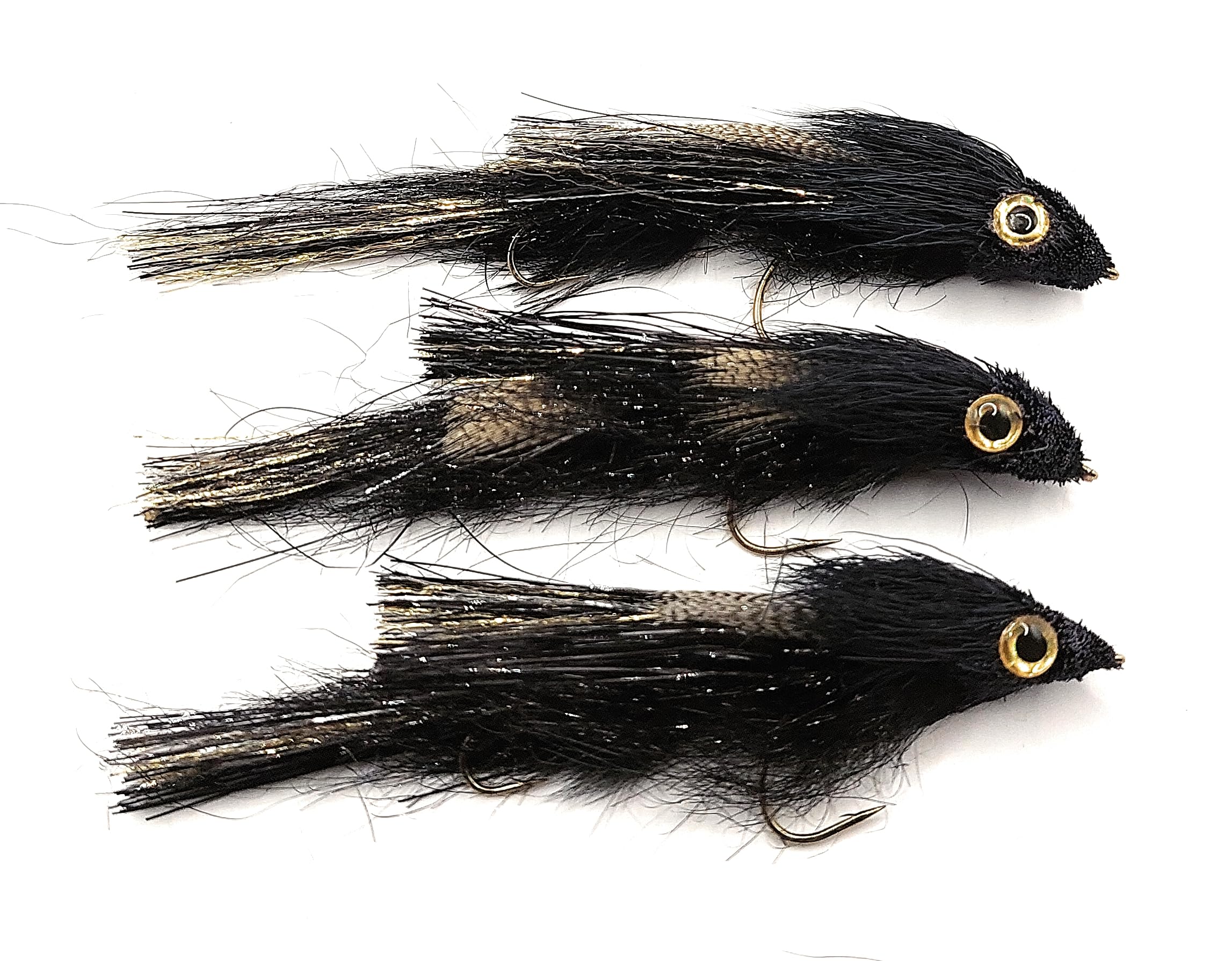 Set of 3 articulated streamers for fly fishing. bass, trout and all freshwater fish species 4'' long combination (many colors available)