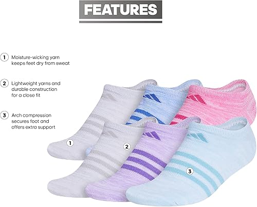 Miniatura 2 de Calcetines Adidas Superlite Super No Show, 6 pares, para mujer