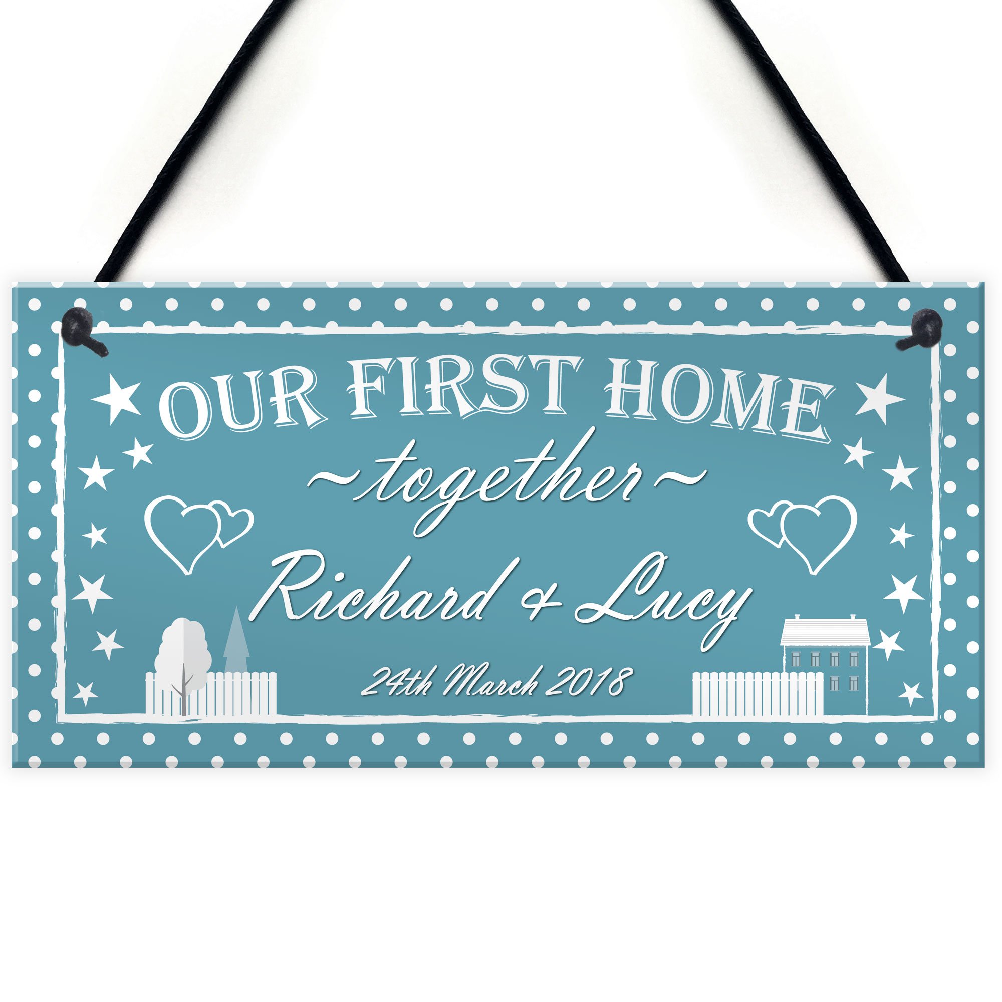 Red Ocean Personalised First Home Together Housewarming Hanging Plaque Friend Family Couple Gift Sign