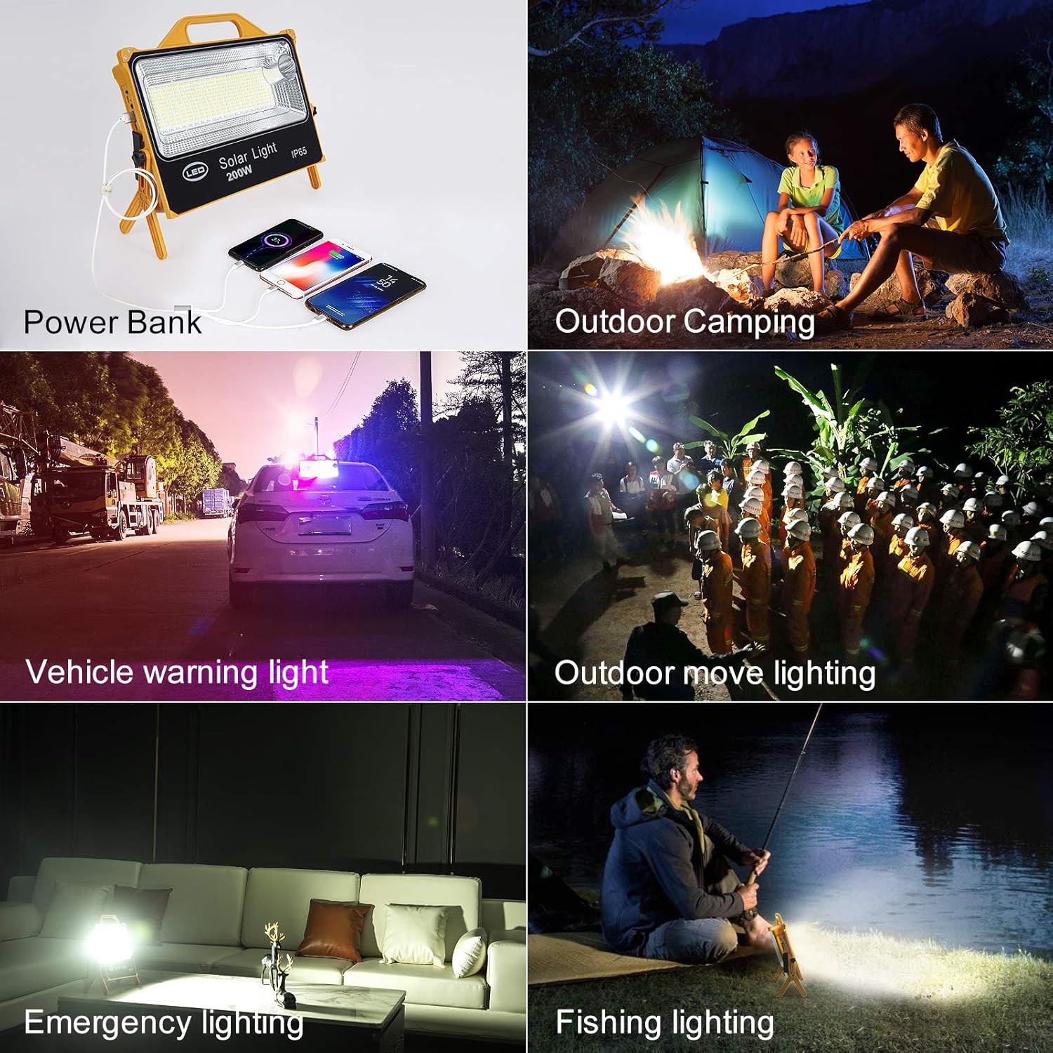 Flash Sale Portable Rechargeable LED Work Light,PowerBank 16000mah,Solar Light 220 Hight Brightness LEDs 6000 lumens,Five Lighting Modes,for Outdoor Camping Light,Emergency Lights for Home Power Failure.