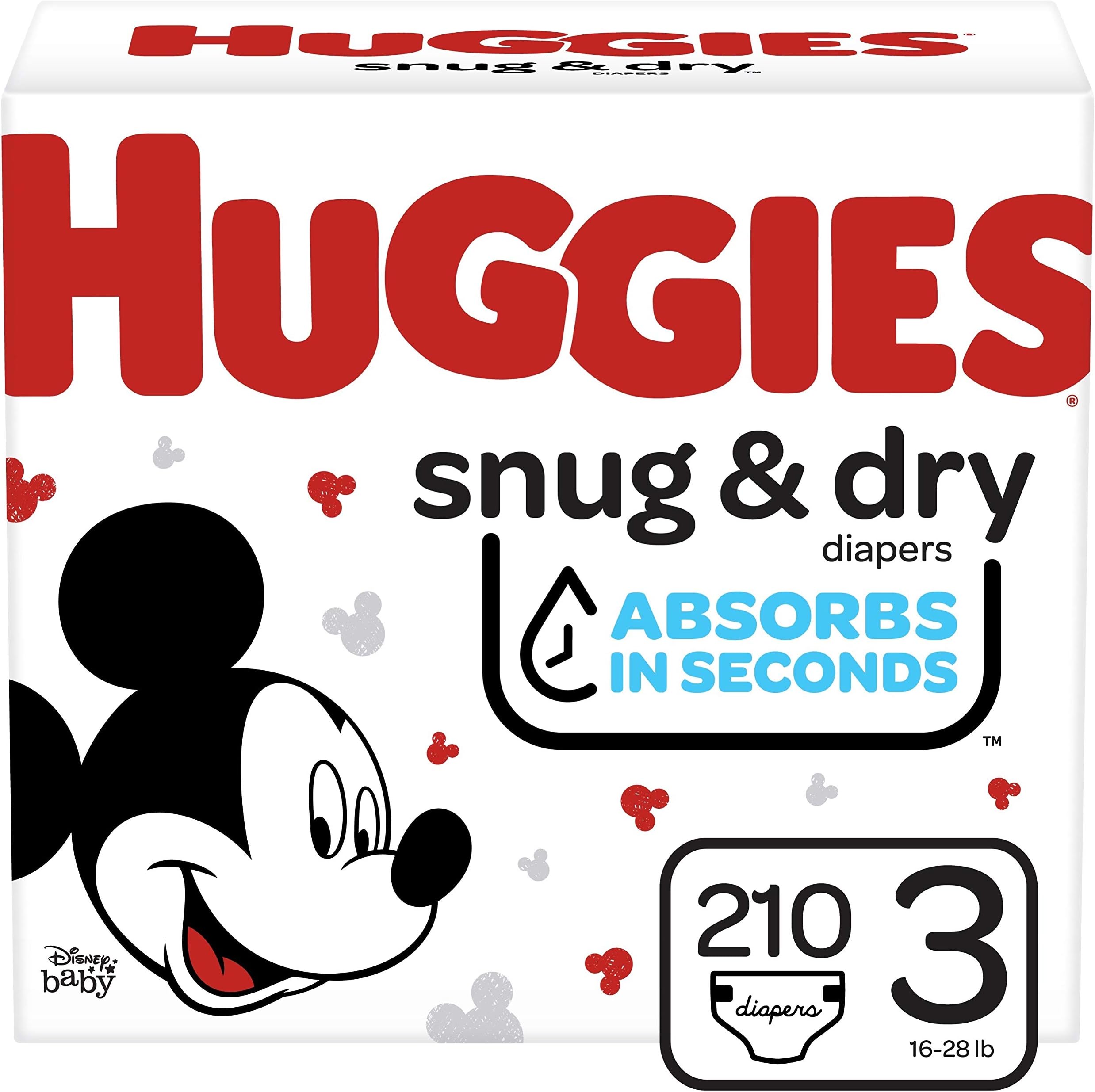 Snug & Dry Baby Diapers One Month Supply, 210 Count (Packaging May Vary)