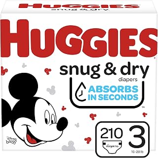Snug & Dry Baby Diapers One Month Supply, 210 Count (Packaging May Vary)