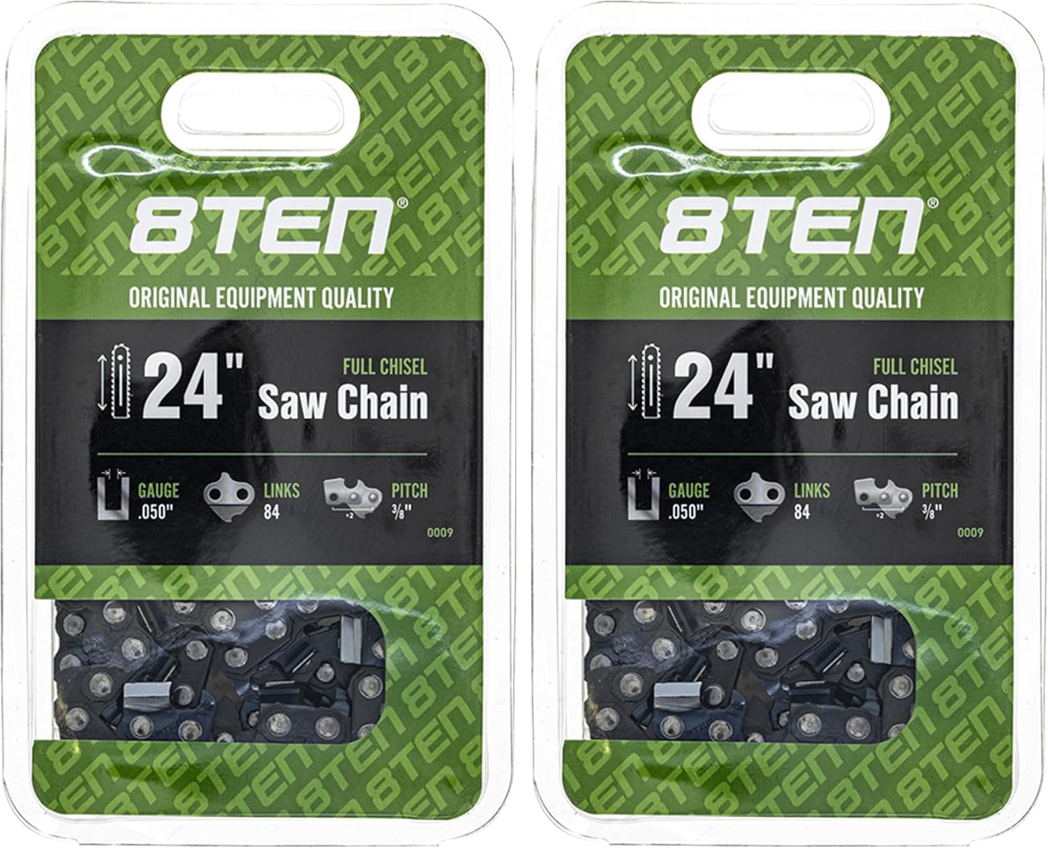 8TEN Chainsaw Chain 24 inch .050 3/8 84DL for Stihl Husqvarna 455 460 MS 260 390 Rancher 501842684 72LGX084G 2 Pack
