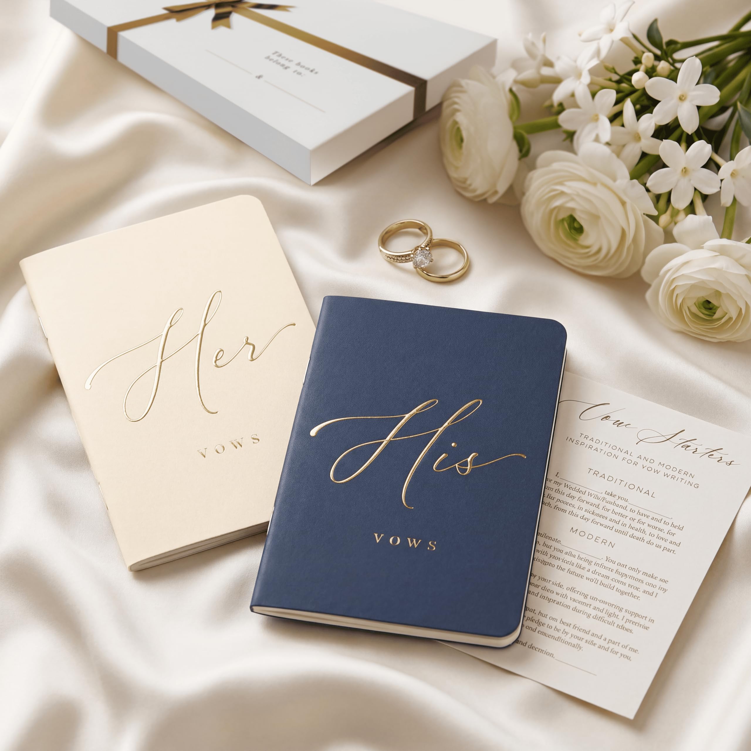Premium Wedding Vow Book - Ivory & Black -13