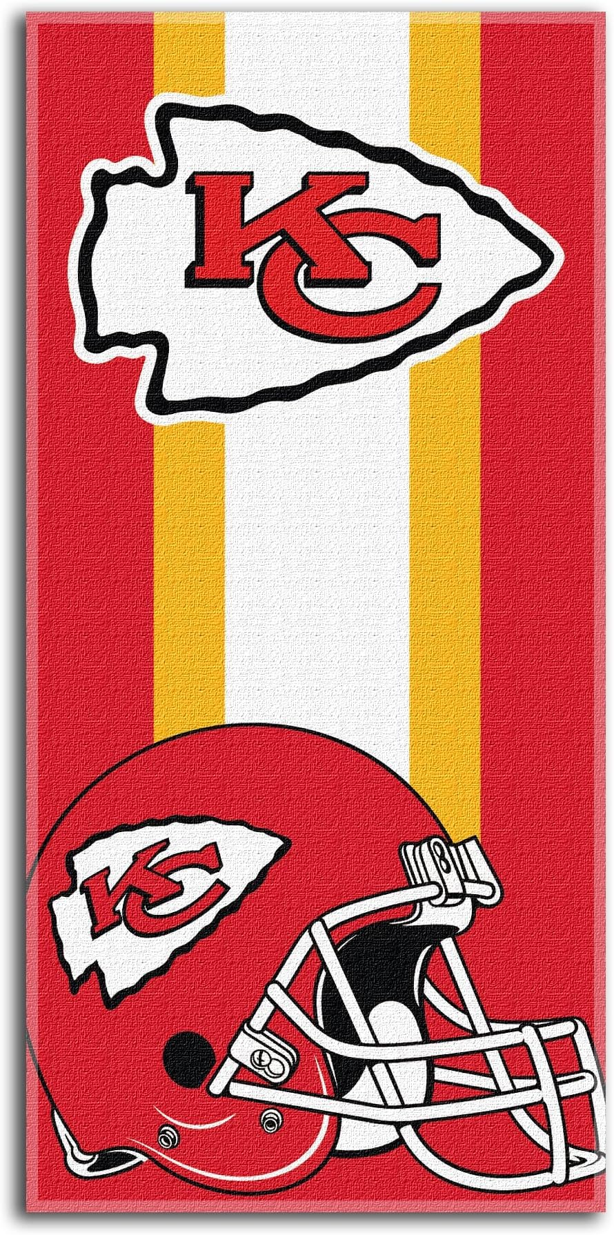 Northwest Unisex Adult Beach Towel Officially Licensed NFL Kansas City Chiefs,Made of 52% Cotton and 48% Polyester, Red, 30 x 60 US (Pack of 6)