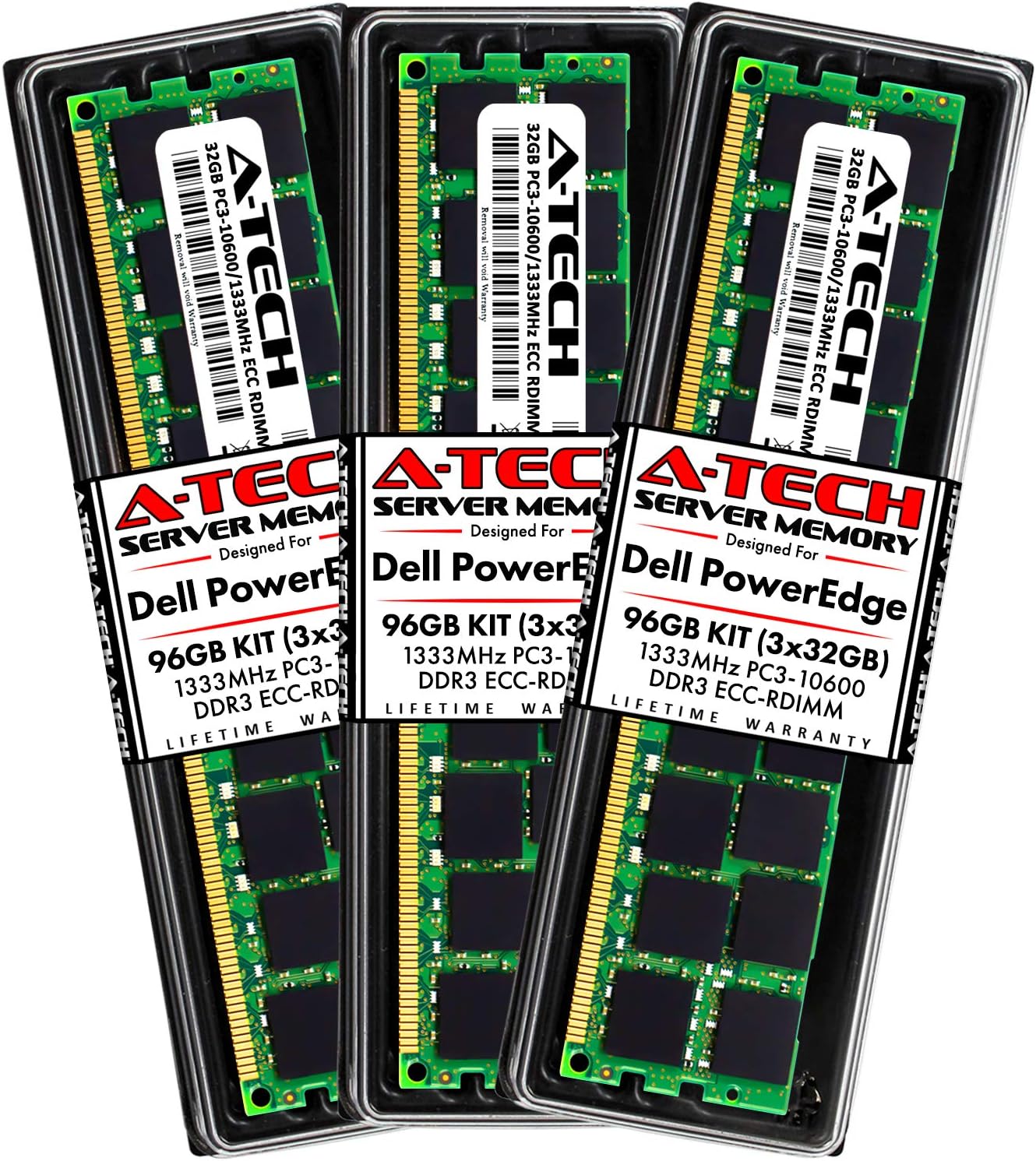 A-Tech 64GB (2x32GB) RAM for Dell PowerEdge R320, R420, R420XR, R520, R620, R720, R720XD, R820, R920 | DDR3 1333MHz ECC-RDIMM PC3-10600 4Rx4 1.5V ECC Registered DIMM Server Memory Upgrade Kit