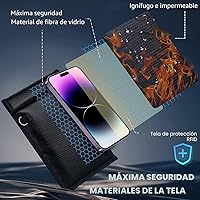 Vista 3 de Bolsas Simket Faraday para teléfonos y llaves de coche, paquete de 2, bolsa de bloqueo de señal, bloqueador de señal de teléfono celular, bloqueador