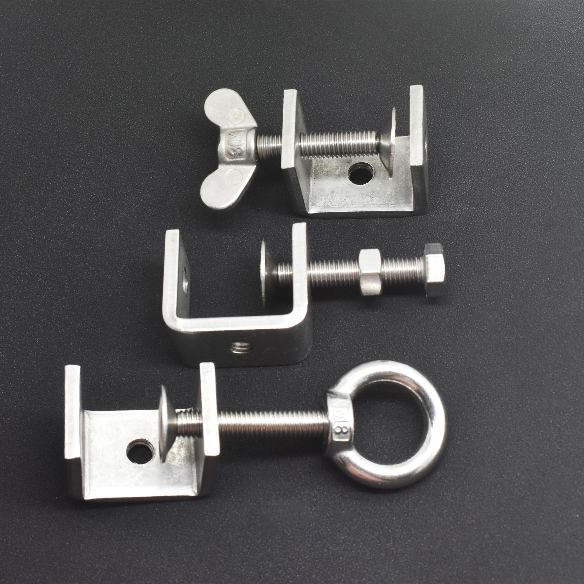 Floyutin 3 PCS Stainless C Clamps 30cm Wide Jaw Openings Tiger U