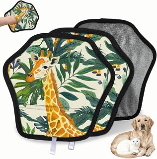 Leaves Giraffe 2Pcs Electrostatic Reusable Pet Hair Removal Grooming Glove for Car Seat Sofa Carpet Clothing Washable Pet Hair Remover Tool for Cats Dogs