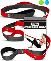 CTRLSports Stretching Strap with Loops - Non-Elastic Yoga & PT Band for Flexibility, Hamstring Stretches, Pilates (78" 10-Loops or 96" 12-Loops)