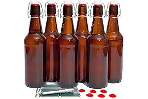 Otis Glass Fermentation Bottles with Swing Lids for 16 oz Amber Brewing