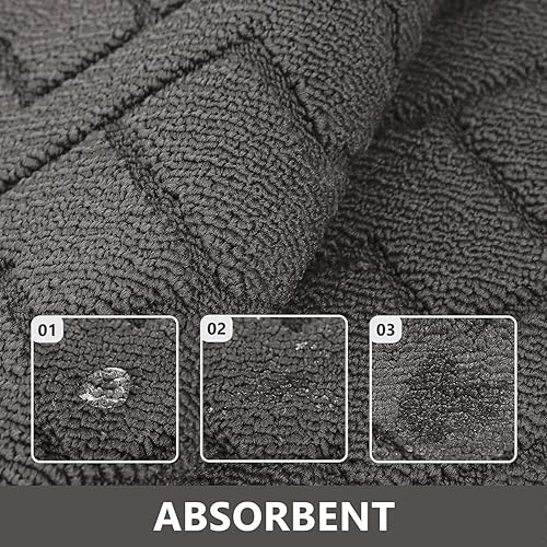 Miniatura 6 de hicorfe Alfombras y tapetes de cocina, polipropileno súper absorbente de 20 x 31.5 pulgadas, antideslizante, suave y cómodo, lavable a máquina para