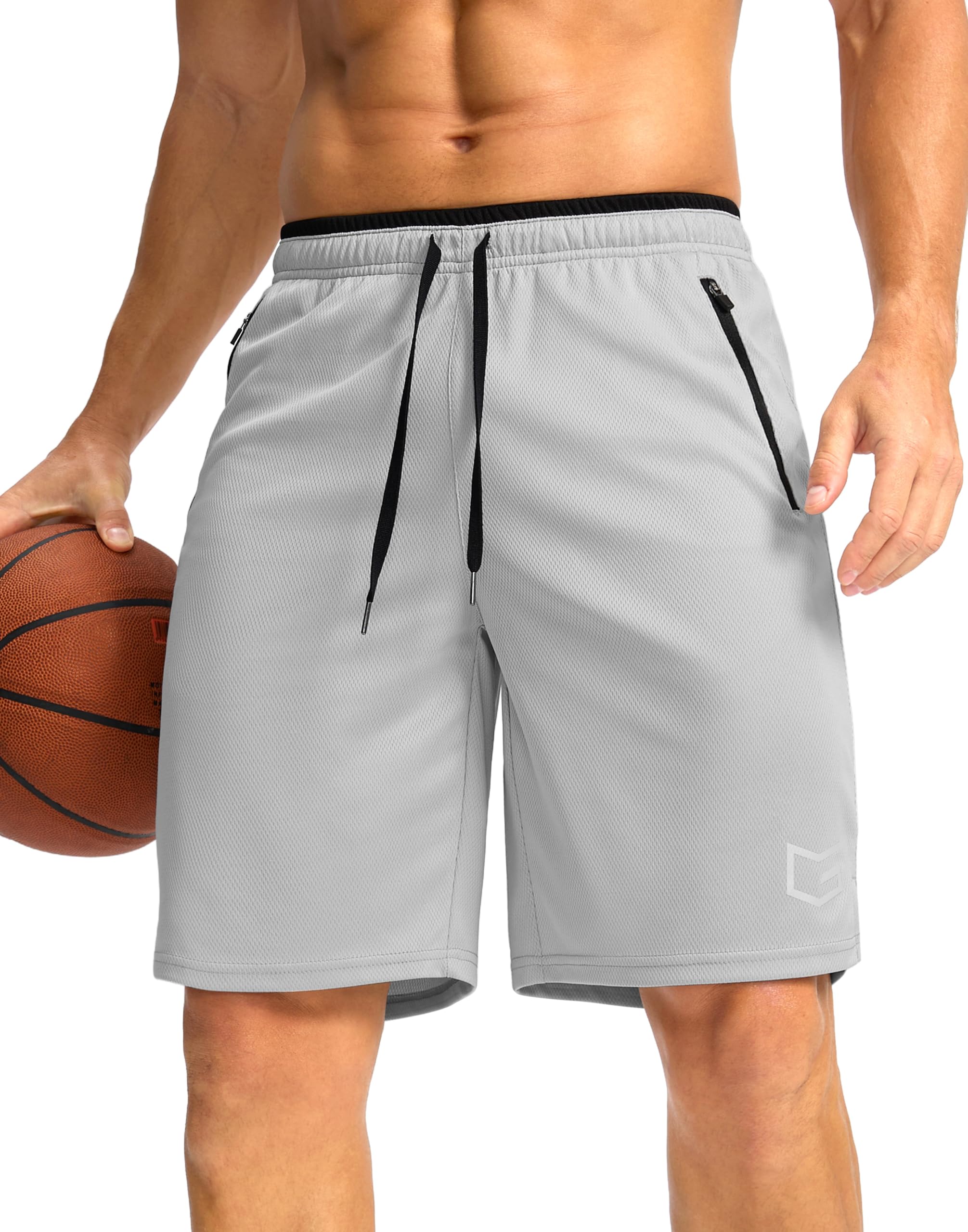 G Gradual Mens Gym Shorts with Zipper Pockets 9 11 Athletic Basketball Mesh Shorts for Men Workout Quick