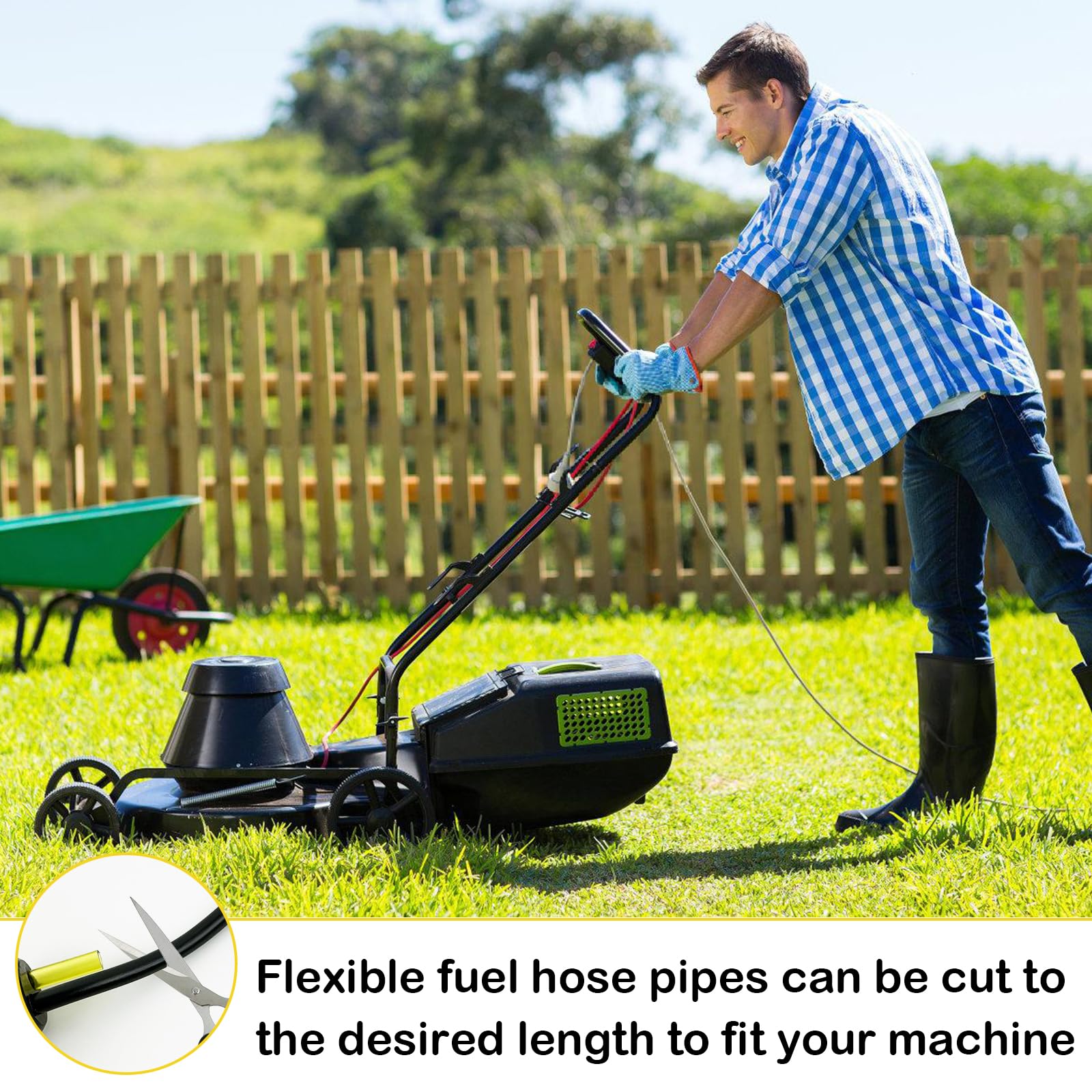 Strimmer Fuel Hose Pipe, Universal Petrol Hose Set, 14 Pcs Lawn Mower Fuel Hose Parts, Replacement Strimmer Fuel Pipe, Fuel Line for Petrol Strimmer, Rubber Fuel Line Hose for Lawnmower - Image 4