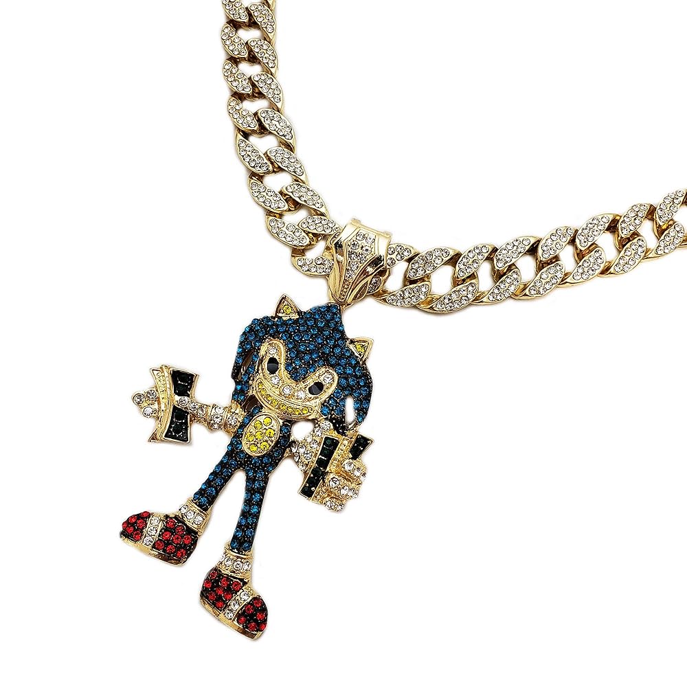 超激レアロカウェアデカロゴブルーダイヤネックレスhiphopBBOY50cent 超激レアロカウェアデカロゴブルーダイヤネックレス