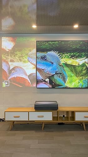 Miniatura 4 de Pantalla ALR para proyector UST, pantalla de proyector de marco fijo ALR de 80 pulgadas, montaje en pared 169 8K4K 3D, pantalla de proyección gris,