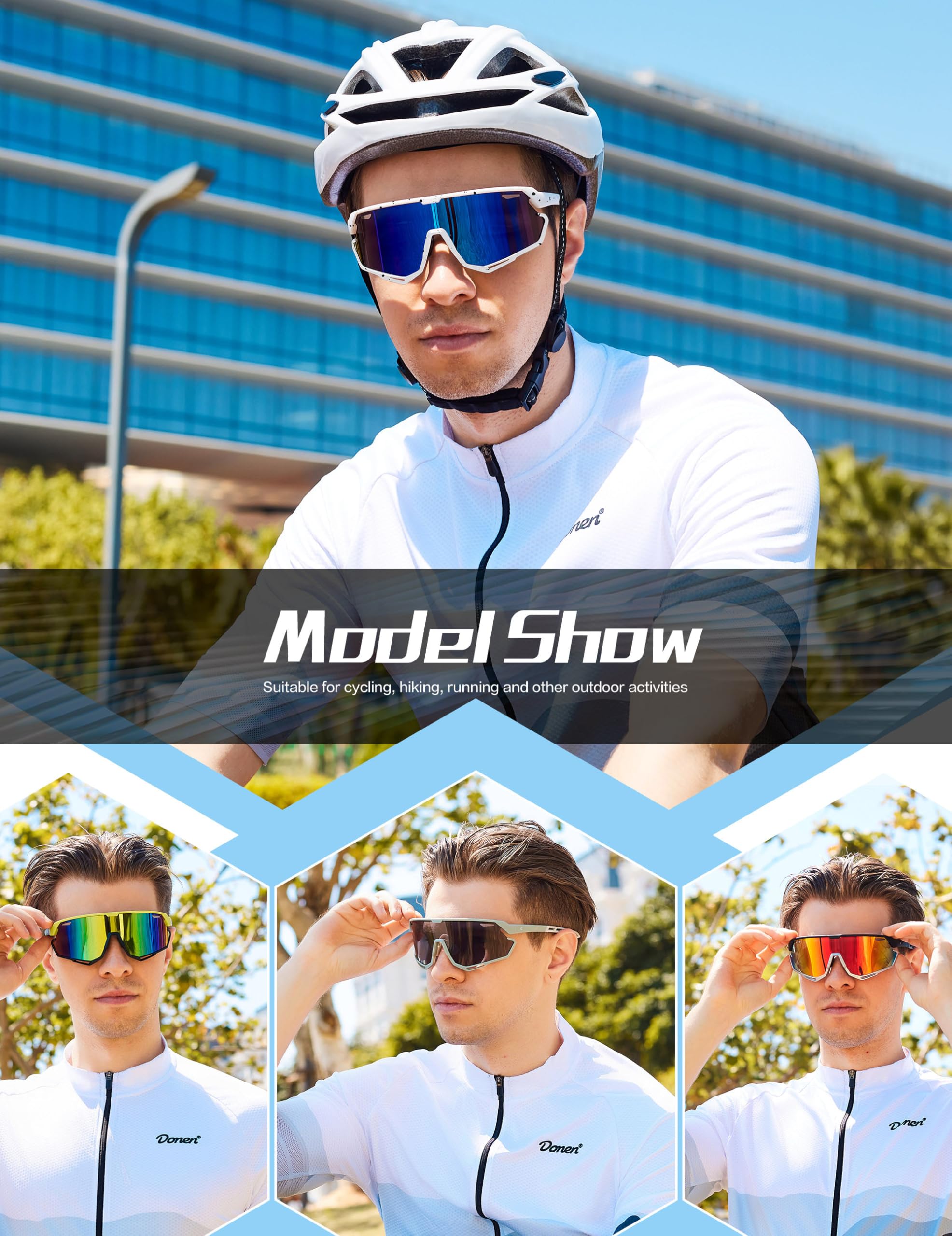 BIRCEN Occhiali da ciclismo fotocromatici: occhiali da sole sportivi per mountain bike per uomo donna corsa equitazione MTB baseball