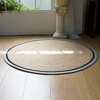 Handwoven Braided Rug, 3 Feet Round Reversible Area Rug, Pet-Friendly Du...