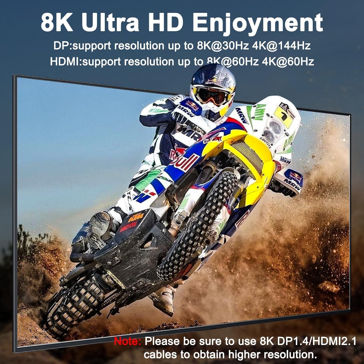 KVM Switch 3 Monitores 3 PC 8K@60Hz,4K@144Hz,HDMI Displayport Triple Monitor KVM Switch,3 Monitor Conmutador KVM con 4 Puertos USB 3.0 para Teclado y Ratón, Control Remoto y Adaptador DC/12V Incluidos